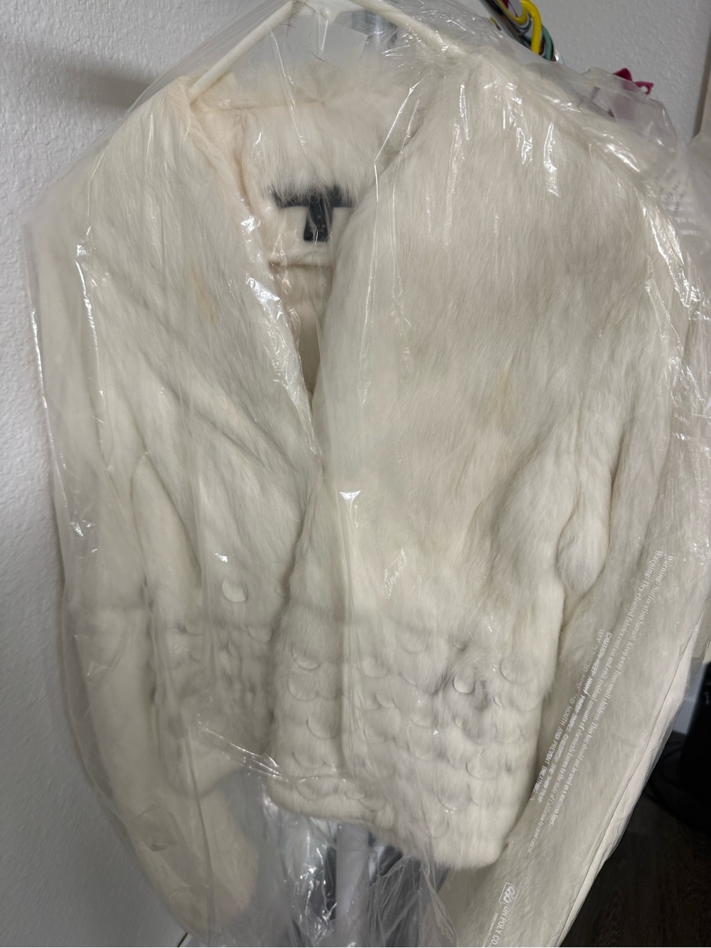 White Rabbit Fur Jacket - Plush Short Coat